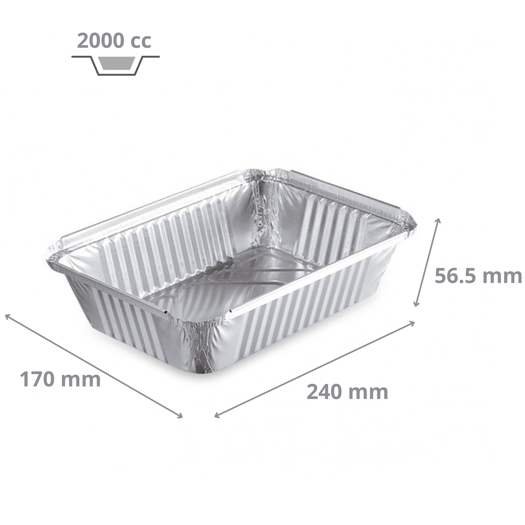 Barquette aluminium 2000 cc